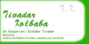 tivadar kolbaba business card